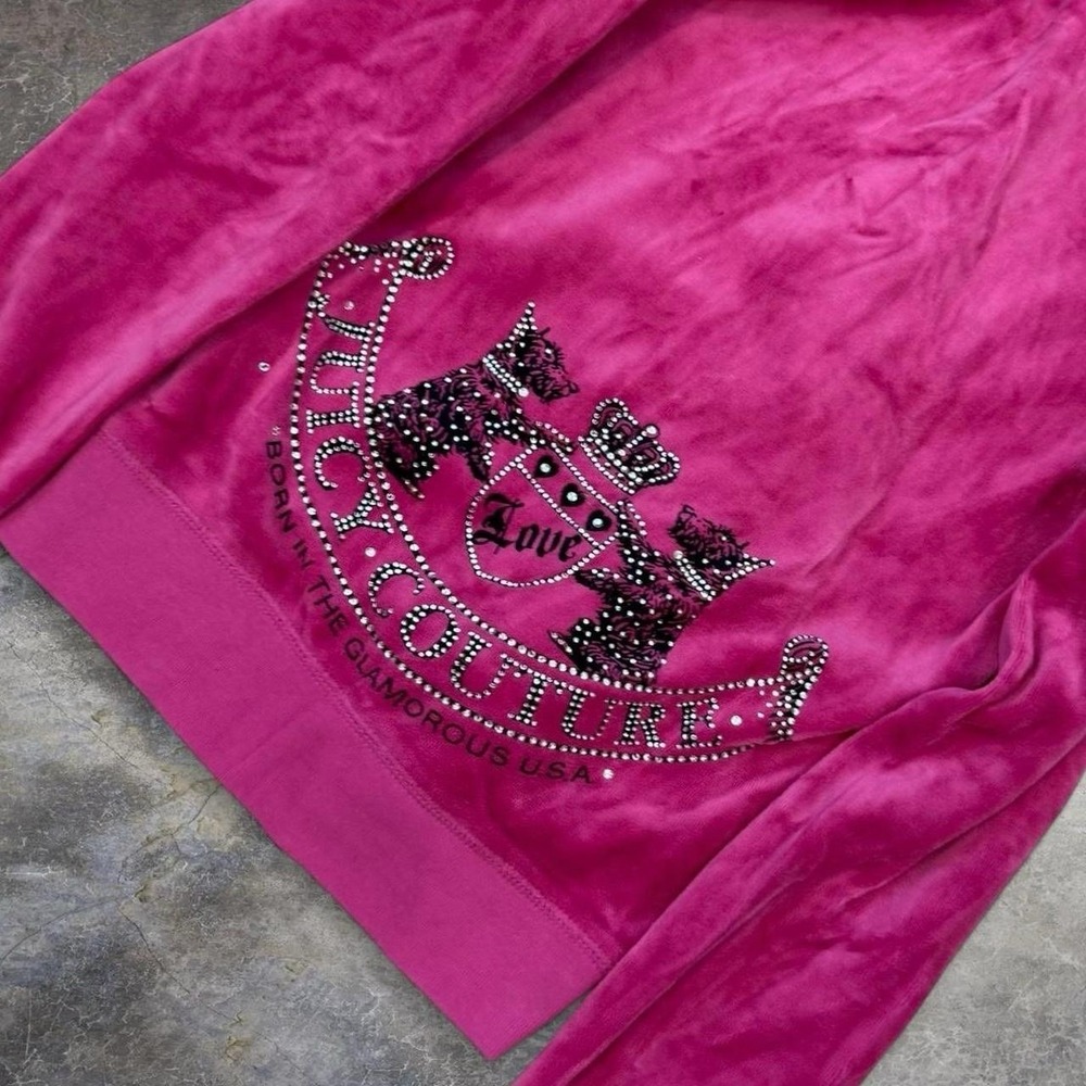 Vintage Juicy Couture Pink Velour 2 Piece Tracksuit Women's Size Small Bling Y2K